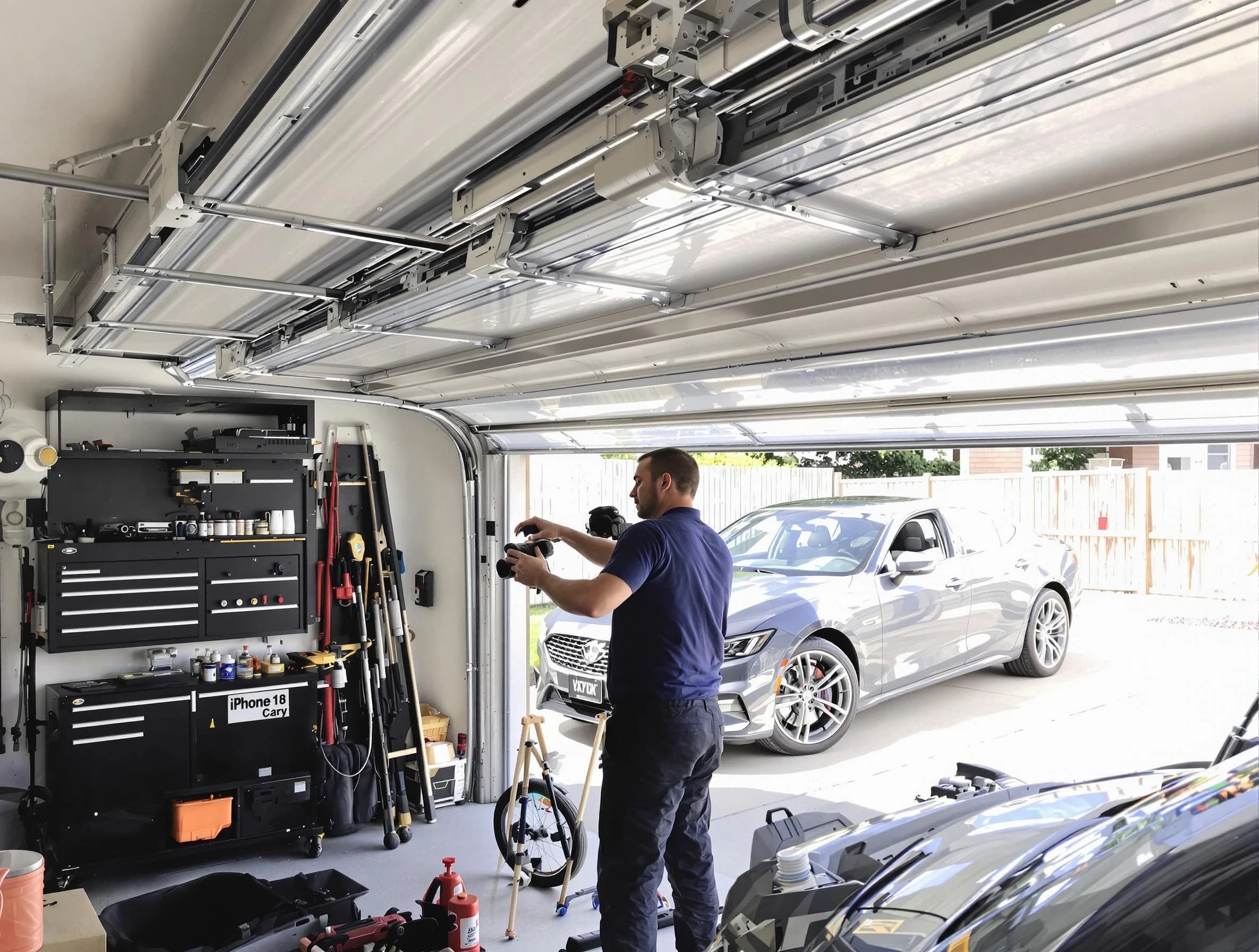 Perry Garage Door Repair technician fixing noisy garage door in Perry