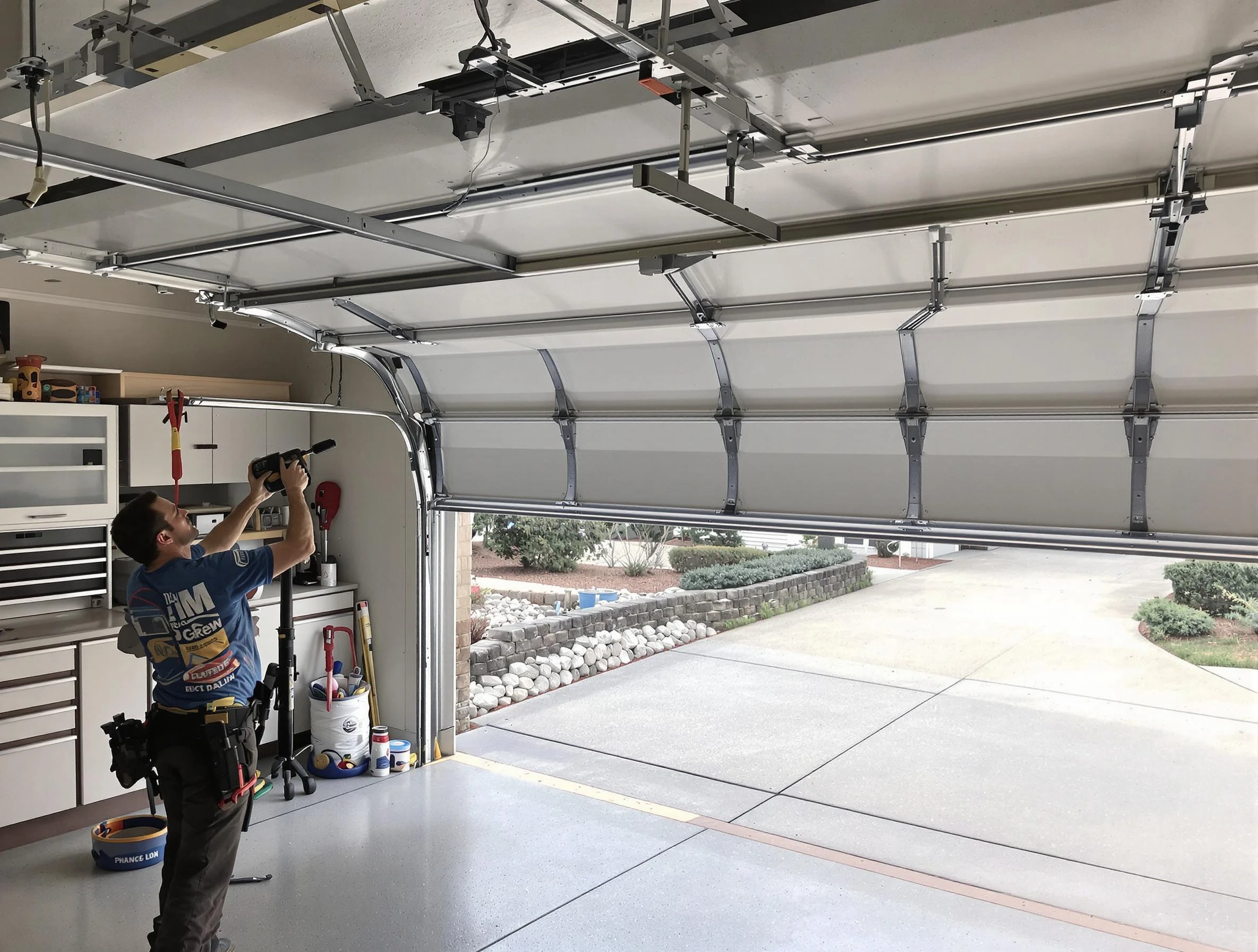Garage door track repair service by Perry Garage Door Repair in Perry